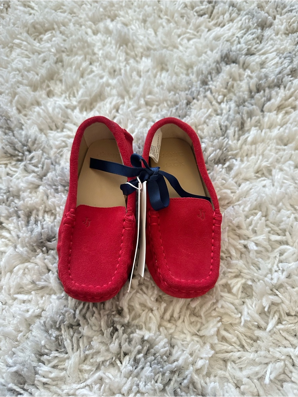 Janie and Jack kids boys Suede Driving Shoe red size 8